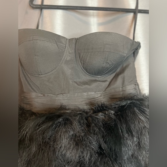 Asos Feather Skirt Strapless Dress - Picture 4 of 7